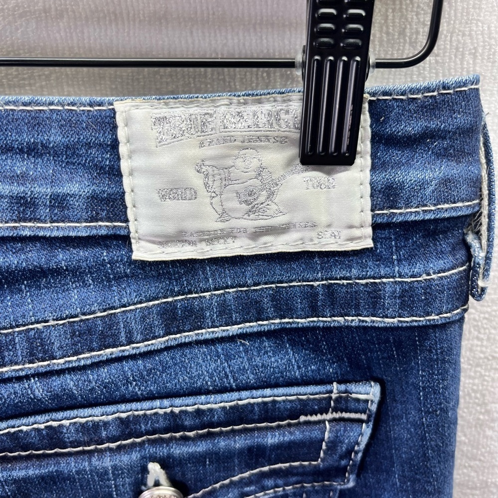 True Religion‎ Straight Leg Jeans Womens 29 Waist Stretch Blue Denim Cute 2132 - Picture 12 of 13